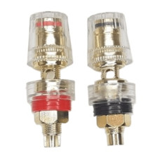 M8 Threaded Terminal  brass HM-052B Black and Red, 1 Pair
