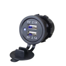 Built-in charger with indicator, 12v-24v, 2X USB 2.1