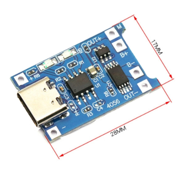 Контроллер заряда разряда Li-ion 1S TP4056 Type-C