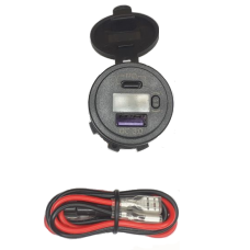 Charging Module with Battery Indicator, 12V-24V/USB QC 3.0/PD Type-C Flush-Mount