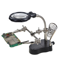 TE-801 Helping Hand Magnifier with LED Light and Soldering Stand