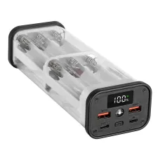 18650 Battery Case power bank 12-Slot White 22.5W Fast Charge PD