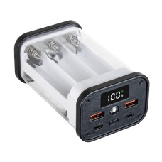 18650 Battery Case power bank 6-Slot White 22.5W Fast Charge PD