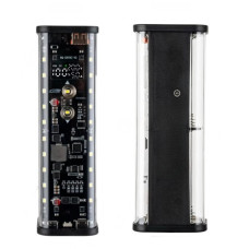 21700 Battery Case power bank 8-Slot LED Transparent Black 22.5W Fast Charge pd
