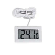 Digital Thermometer with External Sensor, White