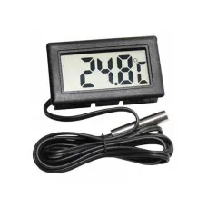 Digital Thermometer with External Sensor, Black